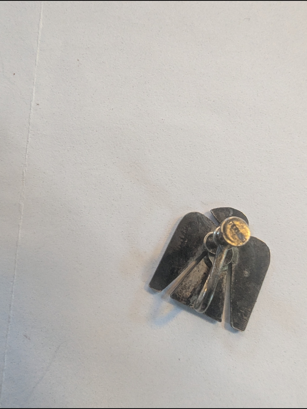 Vintage Sterling Silver Thunderbird Earrings Eagle Bird Fetish Native - Picture 3 of 3
